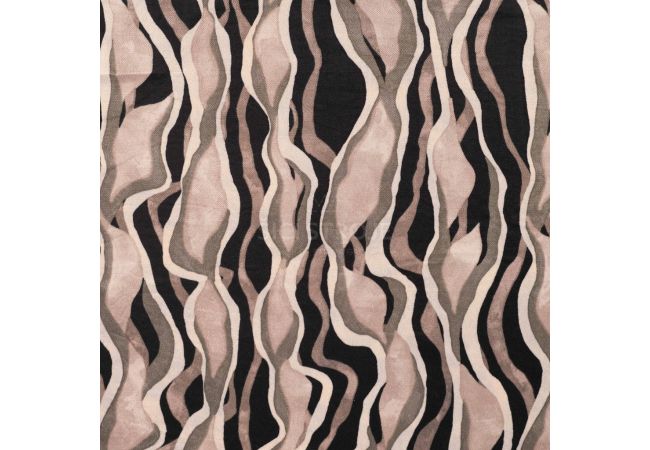 Rayon Spun Satin Print - Garland, Sand