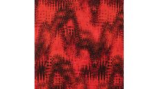 Rayon Spun Satin Print - Zigzag, Red