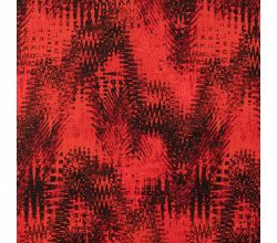 Rayon Spun Satin Print - Zigzag, Red