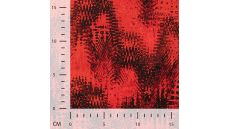 Rayon Spun Satin Print - Zigzag, Red