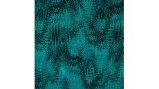 Rayon Spun Satin Print - Zigzag, Petrol