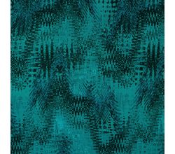 Rayon Spun Satin Print - Zigzag, Petrol
