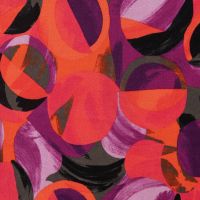 Rayon Spun Satin Print - Dots, Fuchsia