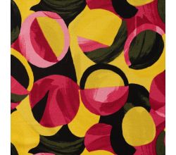 Rayon Spun Satin Print - Dots, Lime