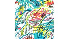 Cotton Voile Print - Sketching, White