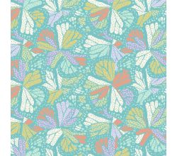 Cotton Voile Print - Butterfly Wings, Aqua