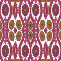 French Terry Print - Ethnic, Touch Fuchsia