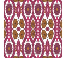 French Terry Print - Ethnic, Touch Fuchsia