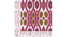 French Terry Print - Ethnic, Touch Fuchsia