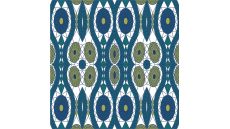 French Terry Print - Ethnic, Touch Petrol