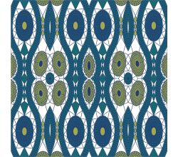French Terry Print - Ethnic, Touch Petrol