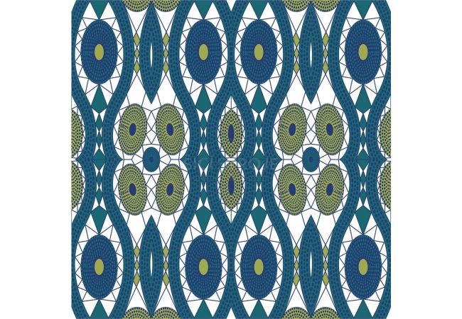 French Terry Print - Ethnic, Touch Petrol