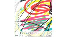 French Terry Print - Sketching Print, White