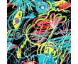 French Terry Print - Sketching Print, Black