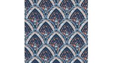 French Terry Print - Bali Leafs, Denim