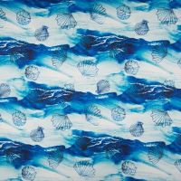 Satin Print - Shells, Royal