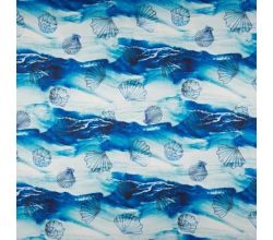 Satin Print - Shells, Royal