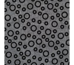 Linen Cotton Jacquard - Circles, Black