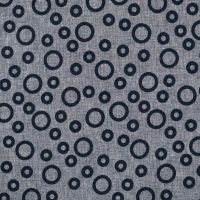 Linen Cotton Jacquard - Circles, Denim