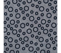 Linen Cotton Jacquard - Circles, Denim