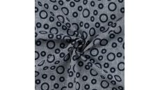 Linen Cotton Jacquard - Circles, Denim