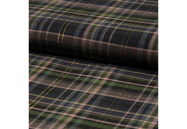 Lurex Check - Old Rose Khaki