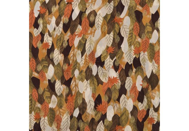 Poly Foil Print - Flowers, Brown