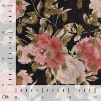 Poly Foil Print - Flowers, Black