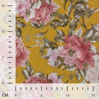 Poly Foil Print - Flowers, Ochre