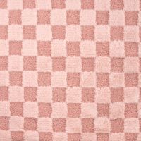 High Low Checked Fur - Old Pink