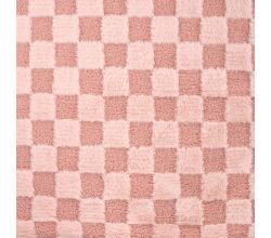 High Low Checked Fur - Old Pink