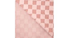 High Low Checked Fur - Old Pink