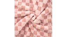 High Low Checked Fur - Old Pink