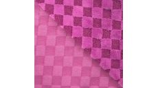 High Low Checked Fur - Cyclam