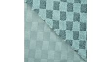 High Low Checked Fur - Dark Dusty Mint