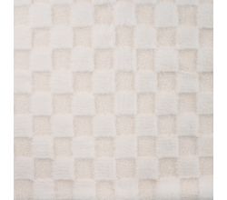 High Low Checked Fur - Ecru
