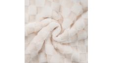 High Low Checked Fur - Ecru