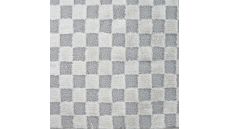 High Low Checked Fur - Silver Grey