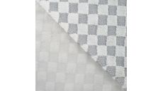 High Low Checked Fur - Silver Grey