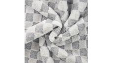 High Low Checked Fur - Silver Grey