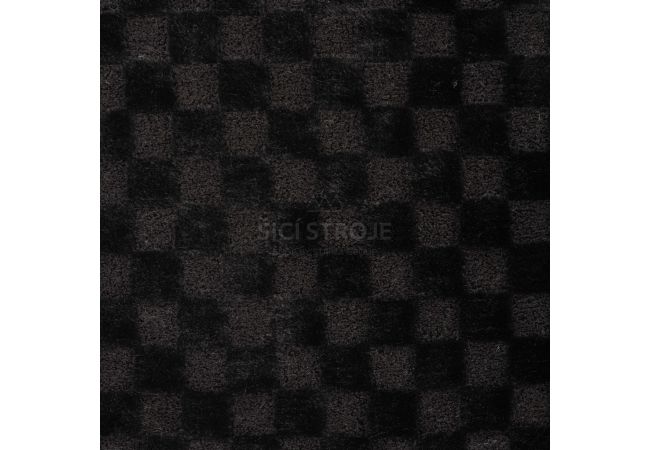 High Low Checked Fur - Black
