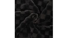High Low Checked Fur - Black