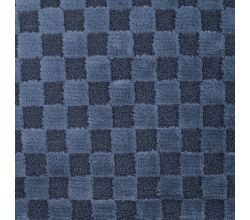 High Low Checked Fur - Denim