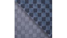 High Low Checked Fur - Denim