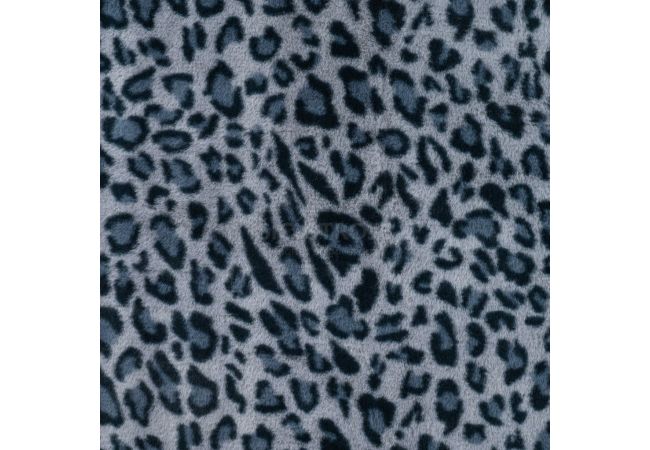 Fake Fur Leopard - Denim