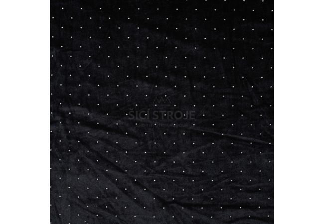 Velour With Dew Drops - Black Silver