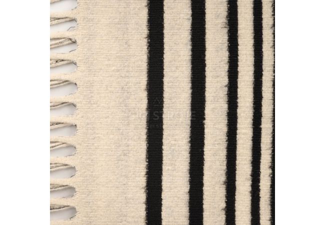 Fringed Cape Kimo - Patch, Black Ecru