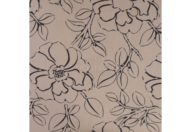 Scuba Suede Flower Print - Big Flower, Taupe