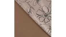 Scuba Suede Flower Print - Big Flower, Taupe