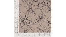 Scuba Suede Flower Print - Big Flower, Taupe